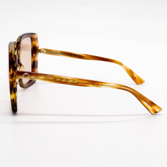 NEW GUCCI GG1314S 003 SUNGLASSES WOMEN HAVANA BROWN OVERSIZED EYEWEAR GUCCI - Picture 8 of 12